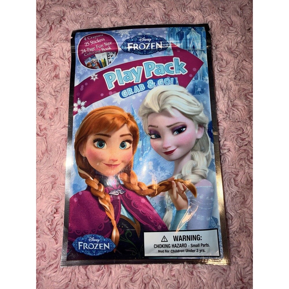Frozen Grab & Go Play Pack Elsa Anna Blue White Color Activity Book Purple Snow